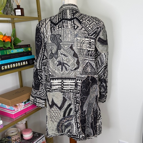 Chico's Design Art To Wear Silk Embroidered Top - Picture 3 of 8